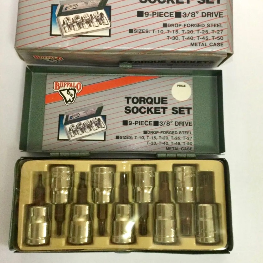 New BUFFALO 9 Piece Torque Socket Set,  3/8” Drive